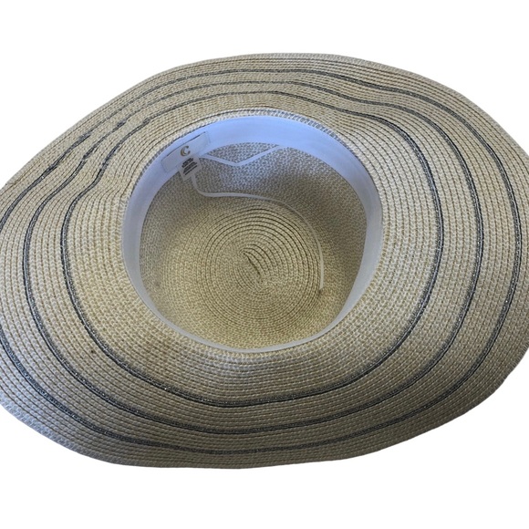 Cato Straw Hat with Silver Ribbon Rim - Picture 2 of 5